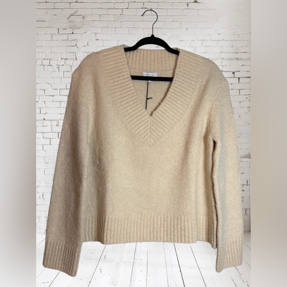 NEW 🎉 SEDGE Cream Cozy Sequin Knit Sweater XS